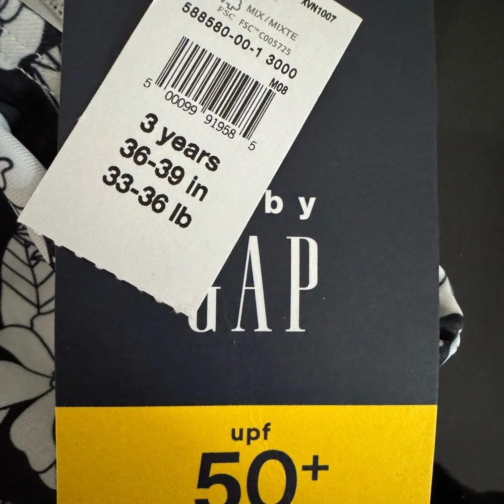 Baby Gap Floral One Piece Swimsuit UPF 50+ Size 3 Years NWT